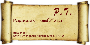 Papacsek Tomázia névjegykártya
